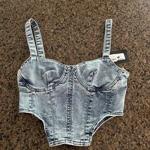 Nwt denim corset top